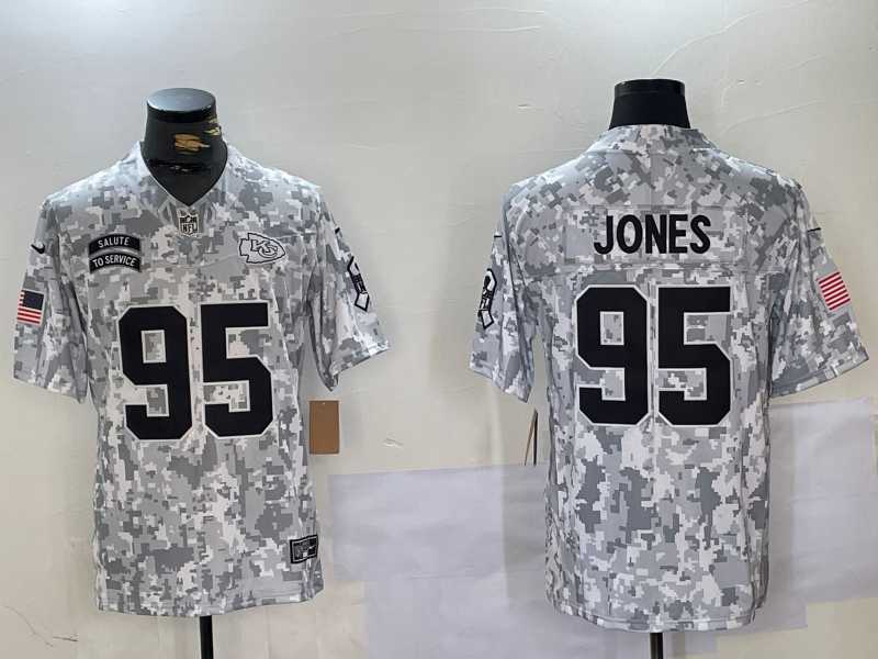 Mens Kansas City Chiefs #95 Chris Jones Arctic Camo 2024 FUSE Salute to Service Limited Stitched Jersey Dzhi